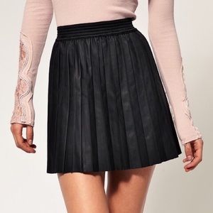 NWOT Free People Vegan Leather Pleated Skirt